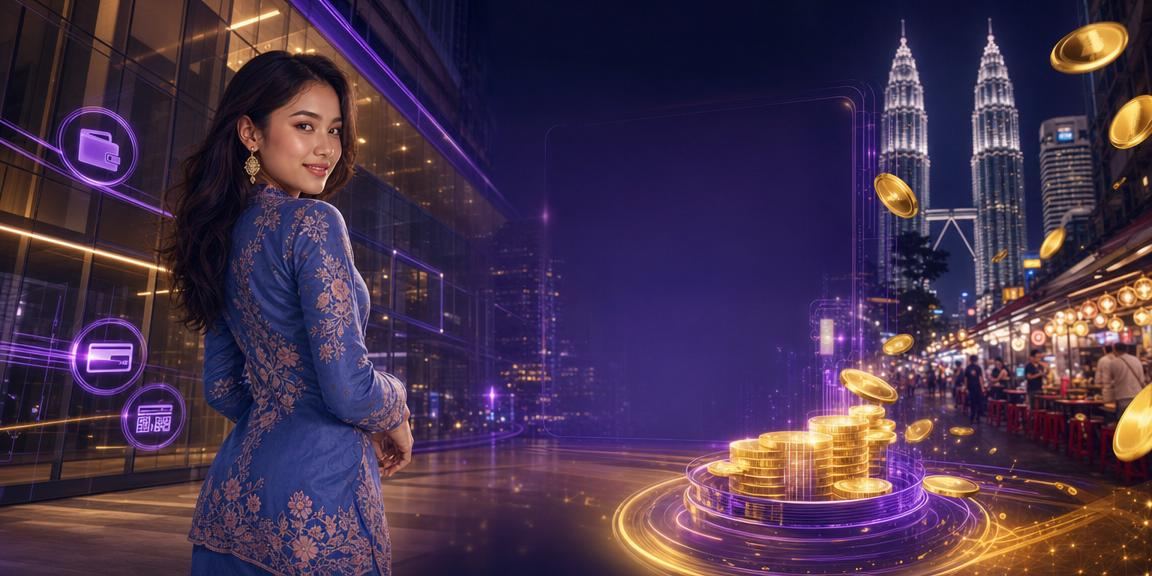 Pengguna wanita berbaju kurung mengakses platform pertaruhan 7600 di Kuala Lumpur